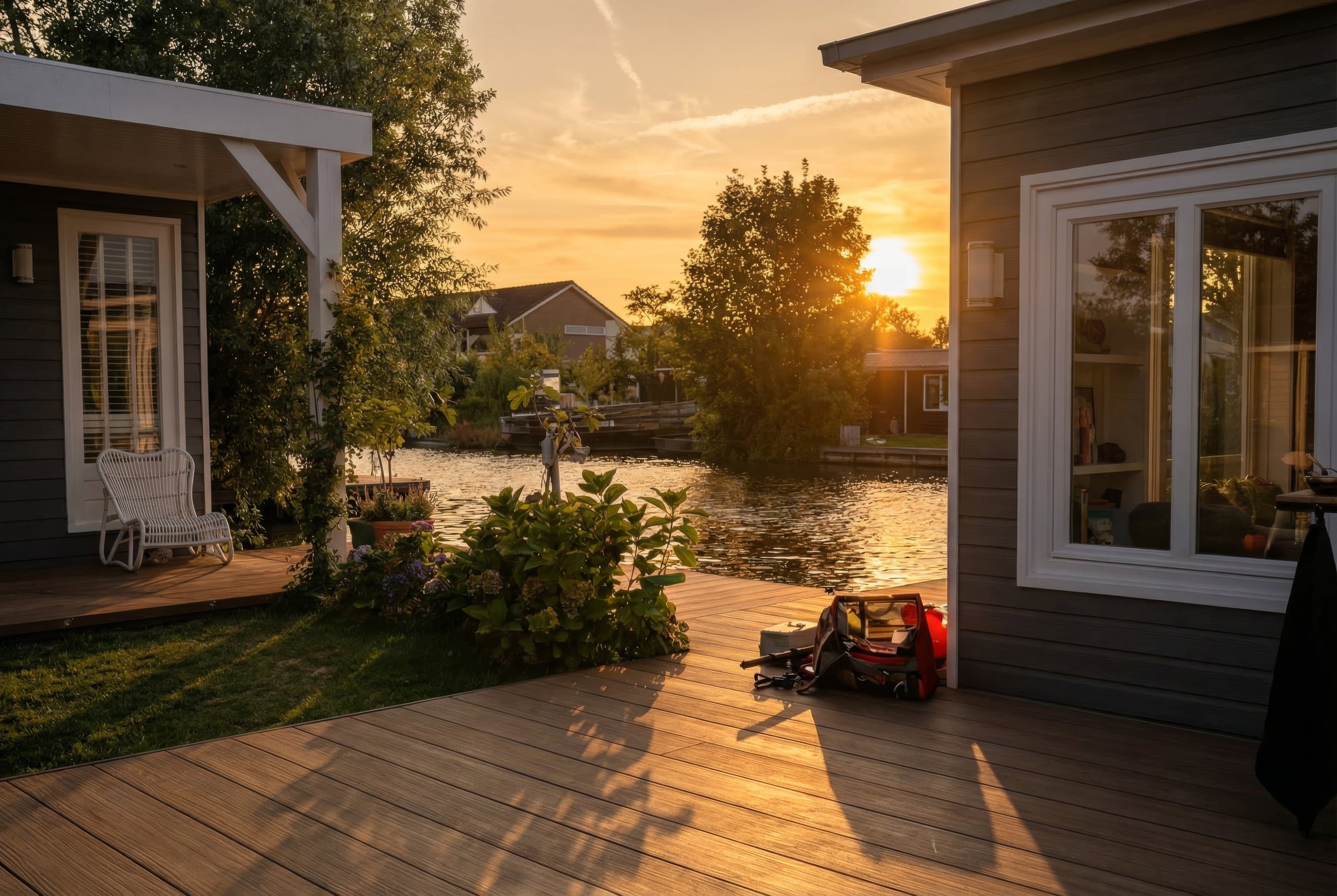 Vlonder bij zonsondergang — after HostRev enhancement